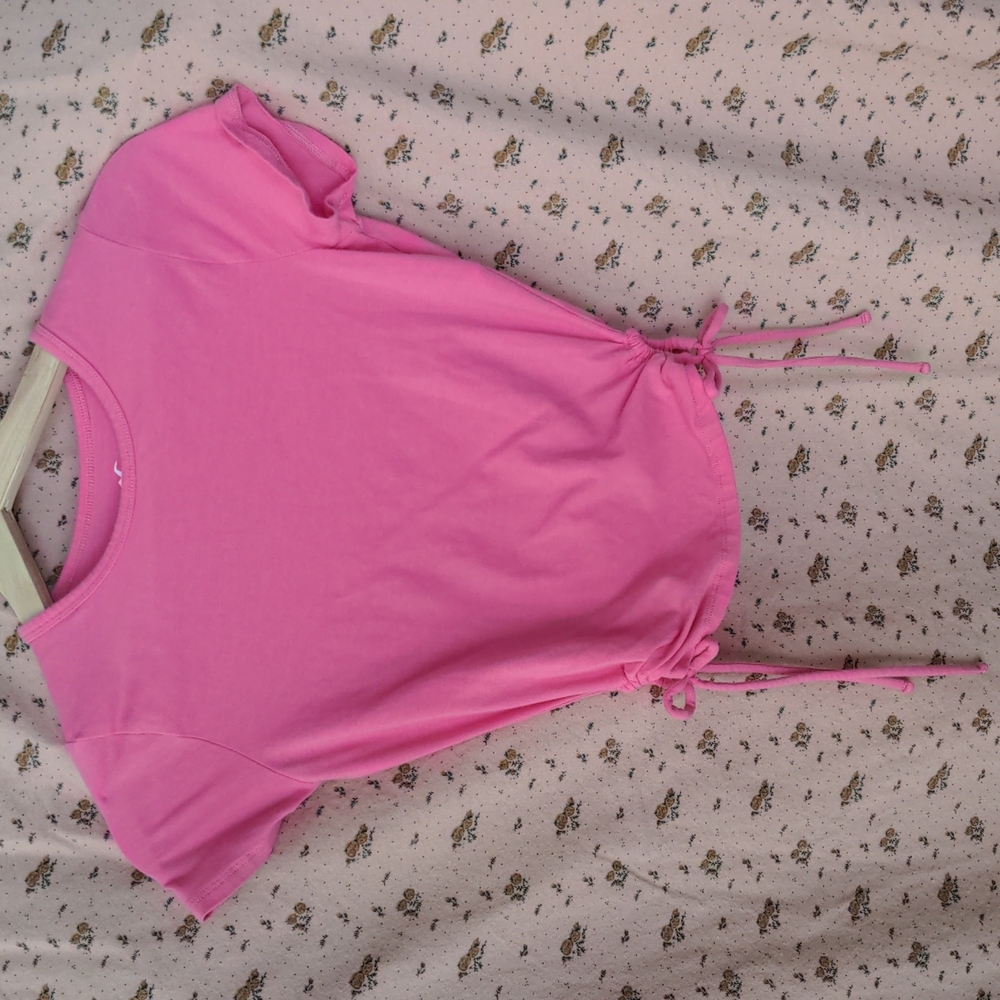 Hollister - Bubblegum pink ruched tee